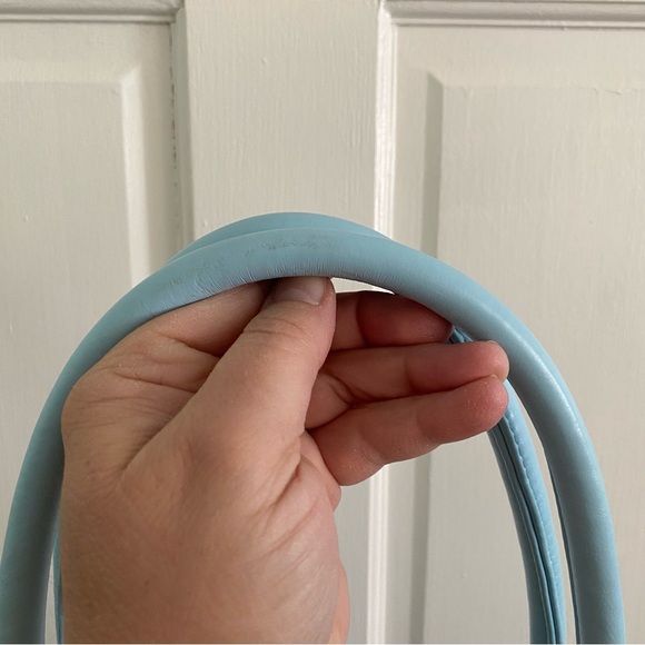 Puma Cartel Tote Bag Dark Blue with Light Blue Trim Silver Hardware Zipper NWT - Picture 9 of 16